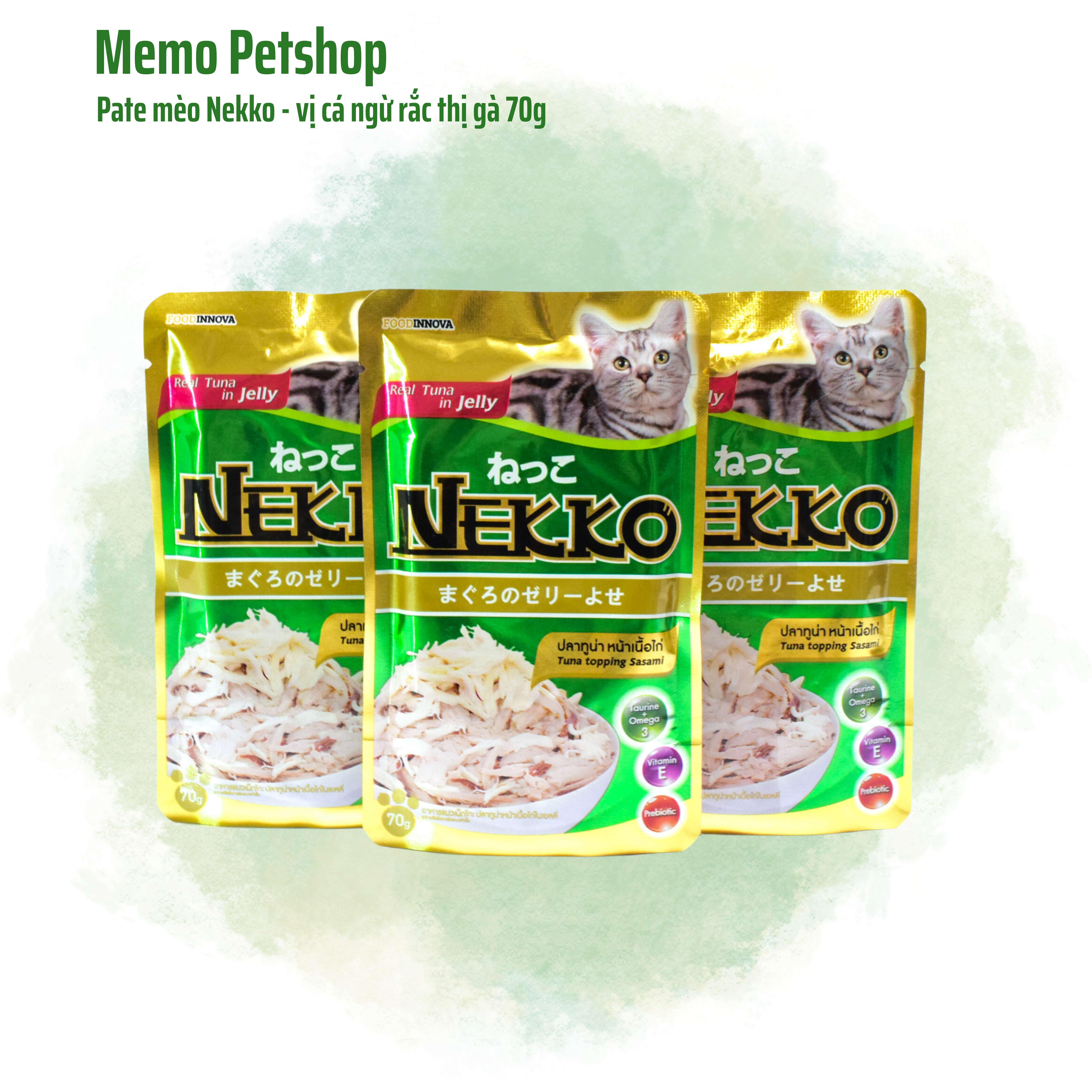 Pate mèo Nekko - Cá ngừ rắc thịt gà 70g