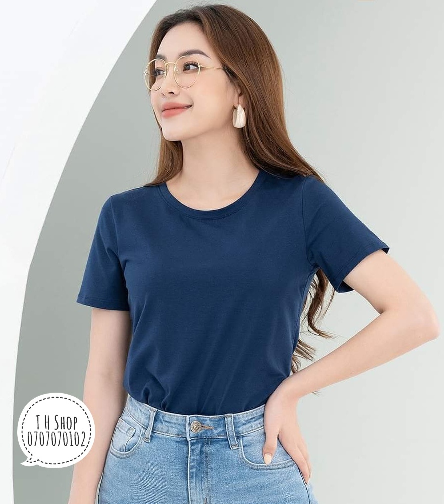 Áo thun trơn nữ tay ngắn có Big Size, áo thun trơn basic cổ tròn