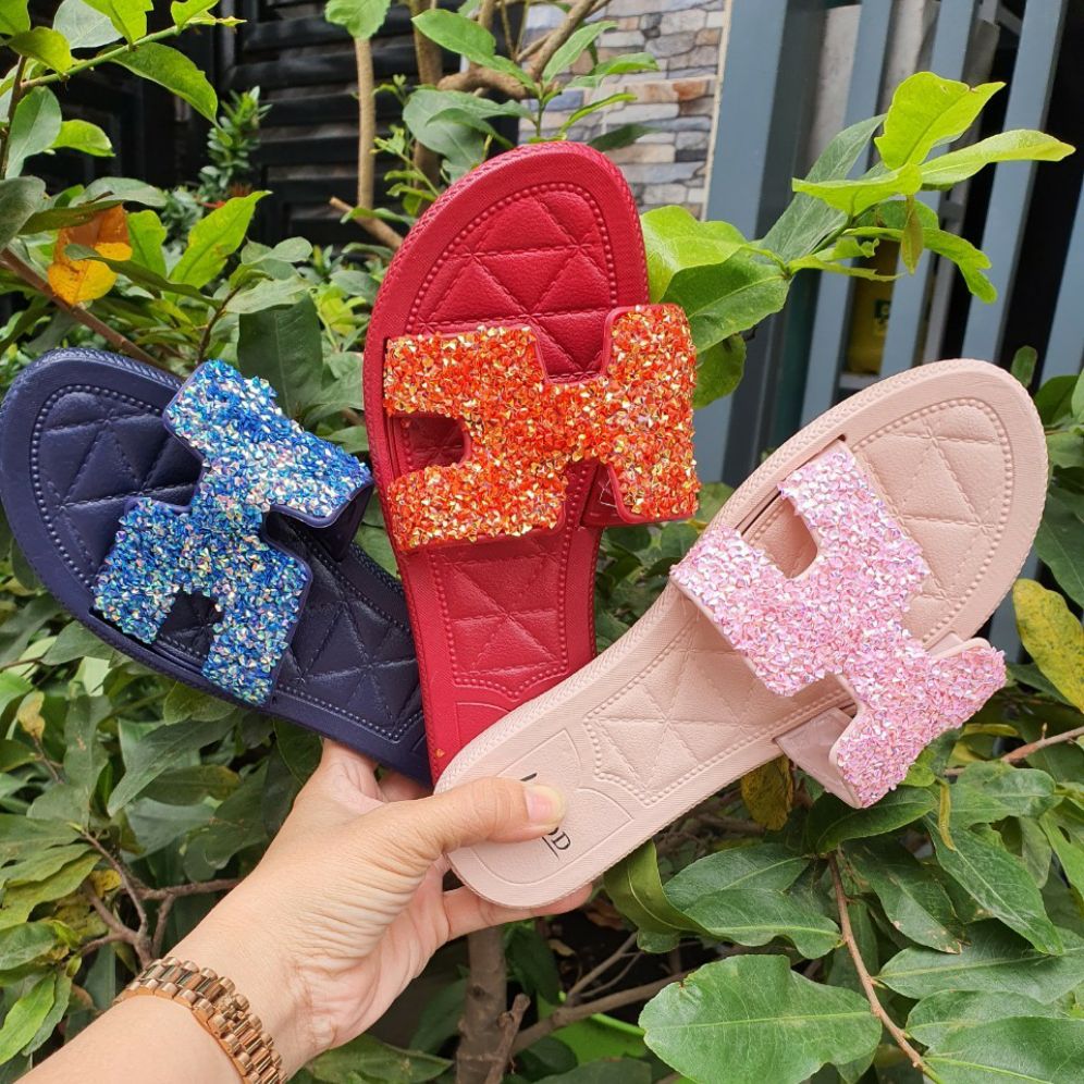 [HCM]Dép bảng quai nhựa nữ Big size  chữ H