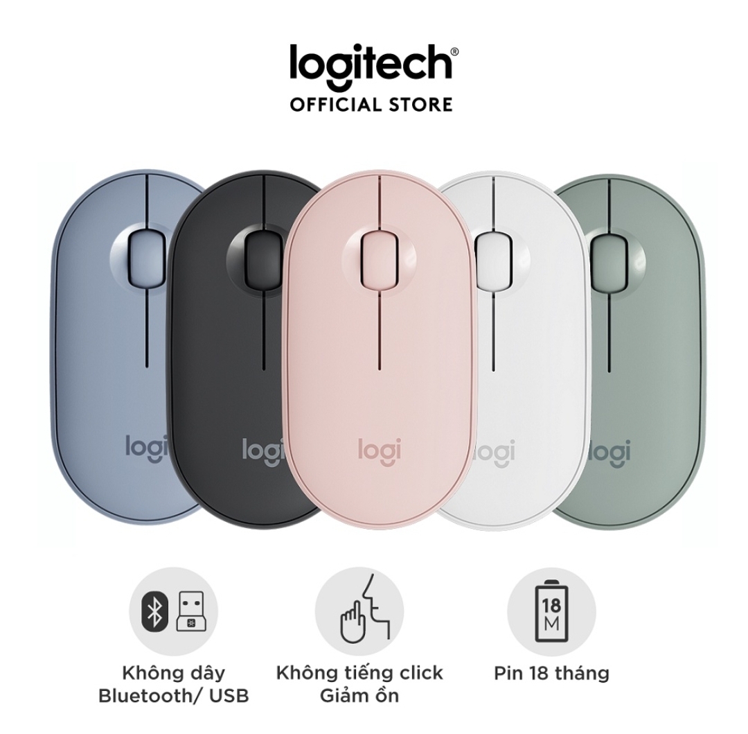 Chuột Không Dây Pebble  M350 Silent Mouse  Hàng Công Ty  kết nối nhanh ổn định