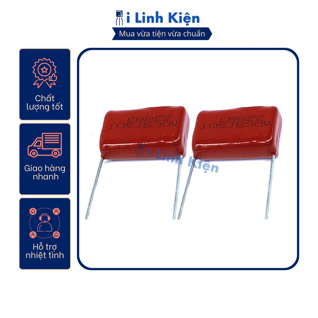 Tụ CBB 630V 105J 1uF 20mm chính hãng.