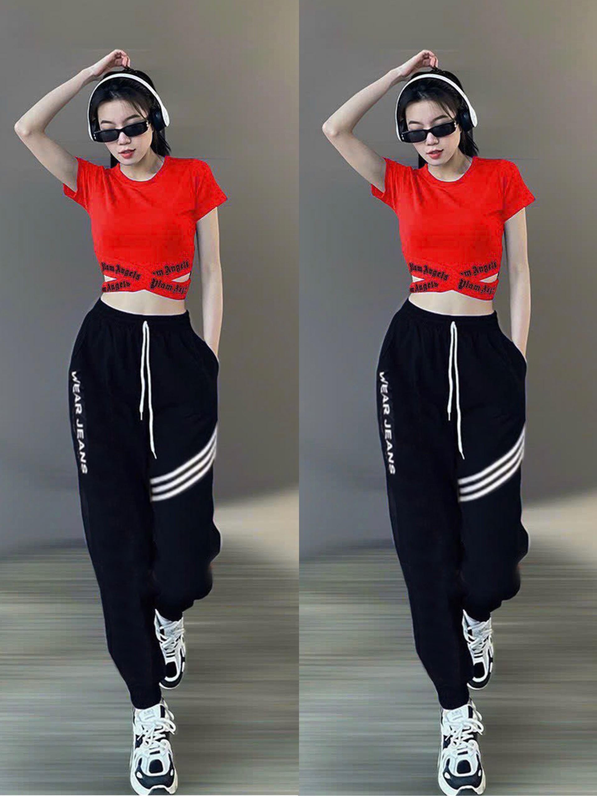bộ thể thao nữ, QUẦN CHẤT GIÓ,ÁO CHẤT THUN LẠNH THỂ THAO