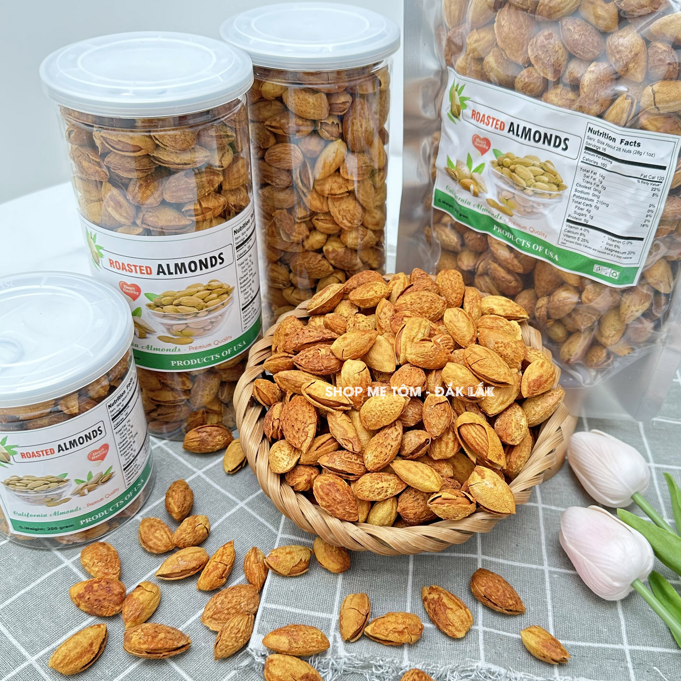 Hạnh Nhân Rang Bơ Vỏ Mỏng Nhập Khẩu Mỹ
