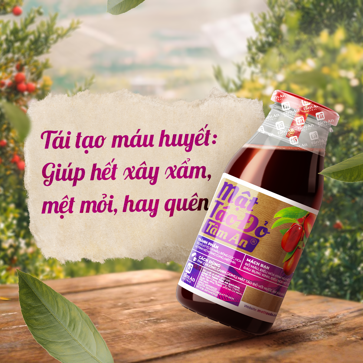 MẬT TÁO ĐỎ ÍCH MẪU TÂM AN - 250ml