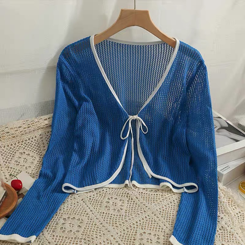 Áo Khoác Len Lưới Dây Buộc Cực Xinh