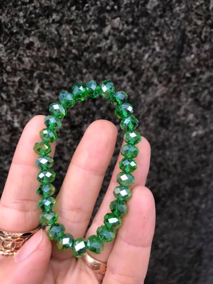 [HCM]VÒNG  PHA LÊ XANH LÁ 8LY CẮT GIÁC