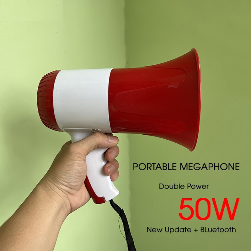 Loa Phóng Thanh 50W Kết Nối Bluetooth Sử Dụng Pin Sạc Dùng Cho Bán Hàng Rong, Team building Megaphone