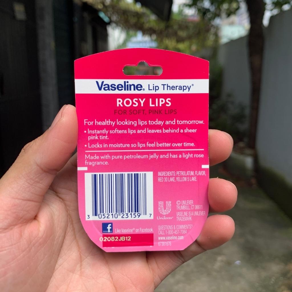 Sáp dưỡng môi mềm mịn Vaseline rosy lips 7g
