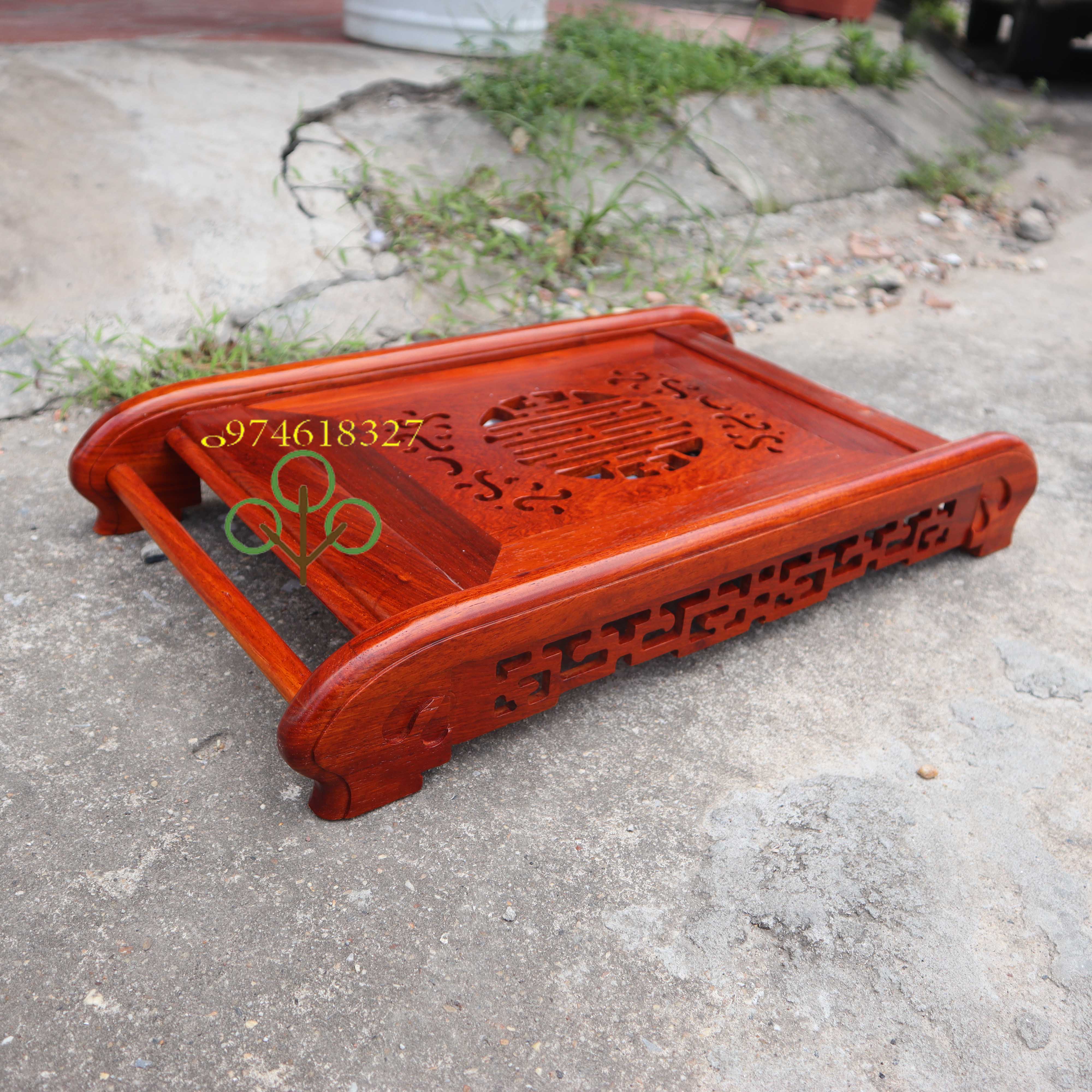 Khay trà cuốn thư khay trà gỗ hương bàn trà phòng khách khay trà mây