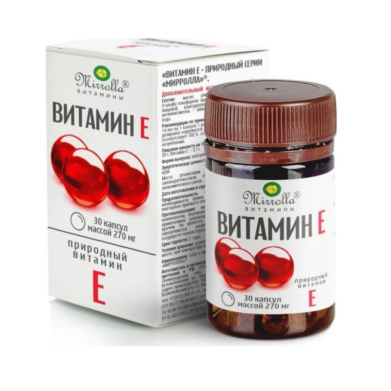 Viên Uống Vitamin E Mirrolla Nga 30 Viên Đẹp Da Và Mượt Tóc