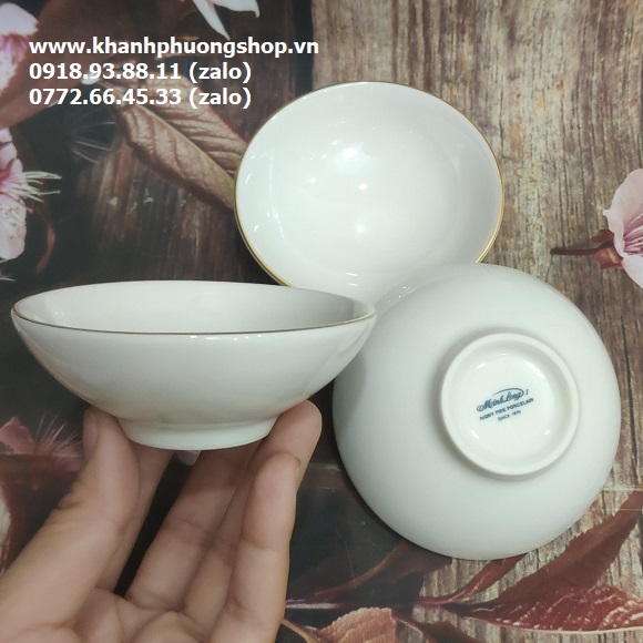 chén chấm sứ minh long viền chỉ vàng - chén chấm sứ minh long