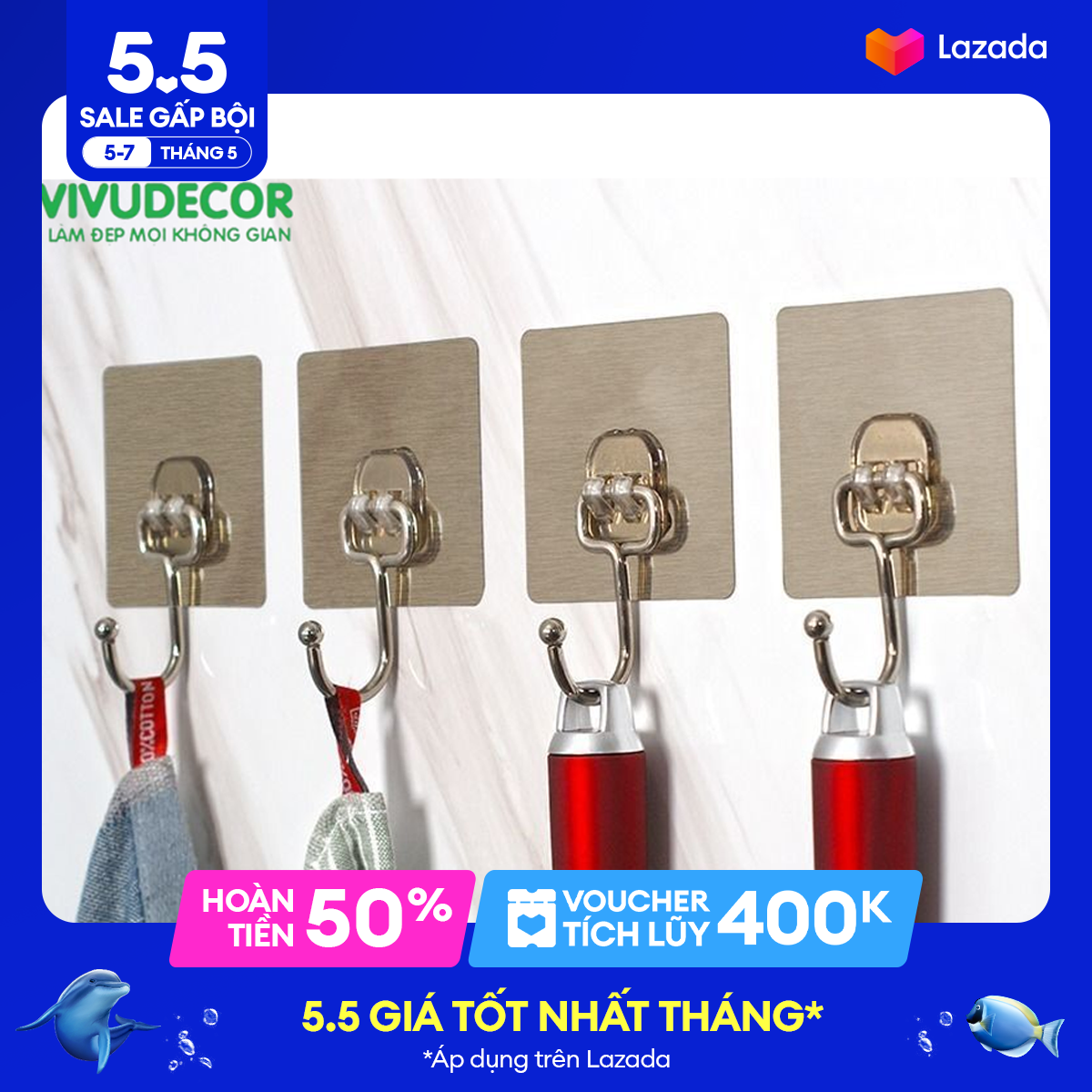 Móc dán tường VIVUDECOR MD01