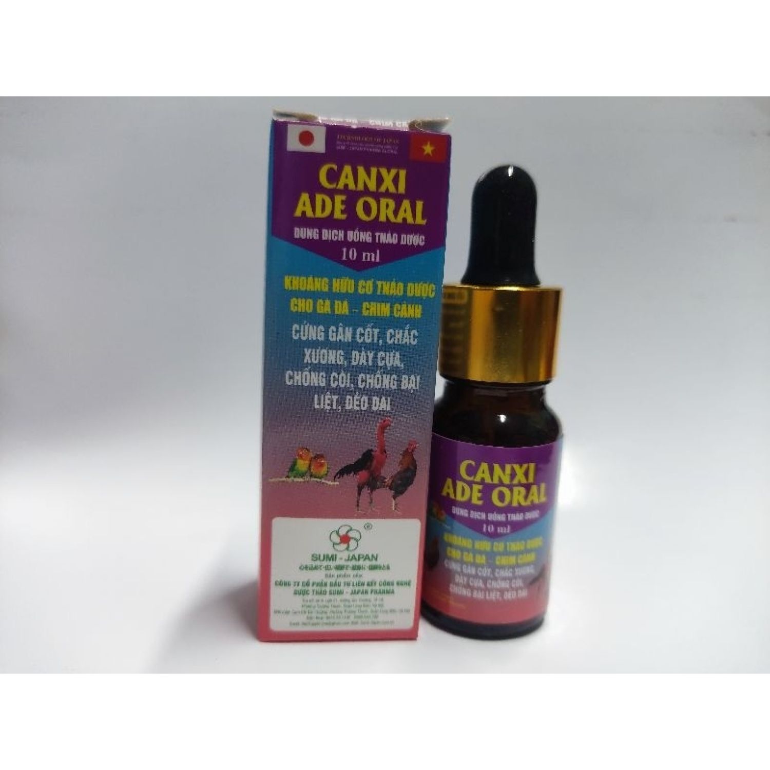 CANXI ADE ORAL LỌ 10ML CHO GÀ ĐÁ CHIM CẢNH