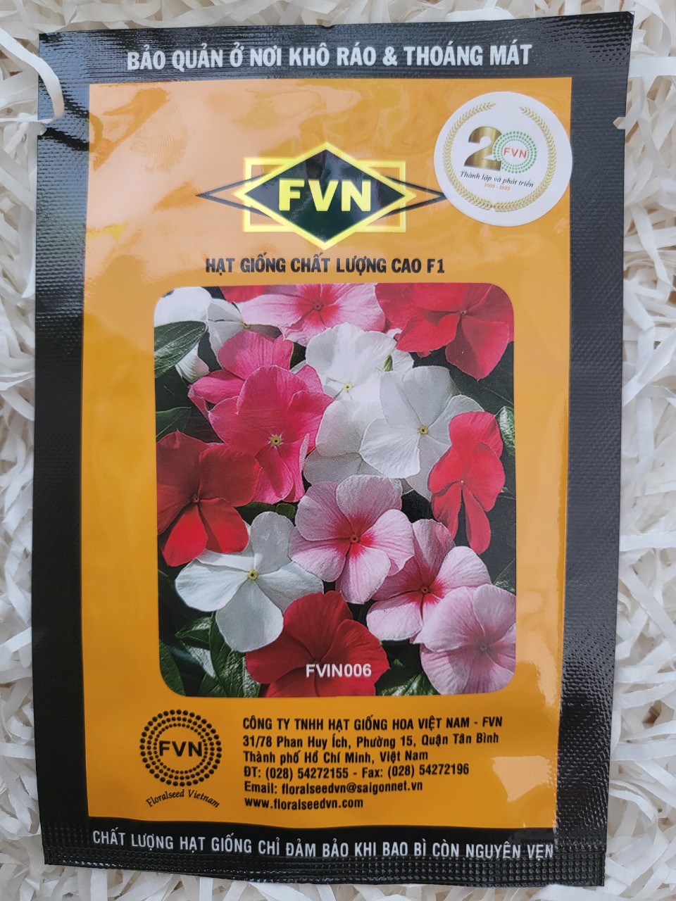 Hạt giống hoa dừa cạn rũ- vinca fvn fvin006 mediteranean mix gói 50 hạt