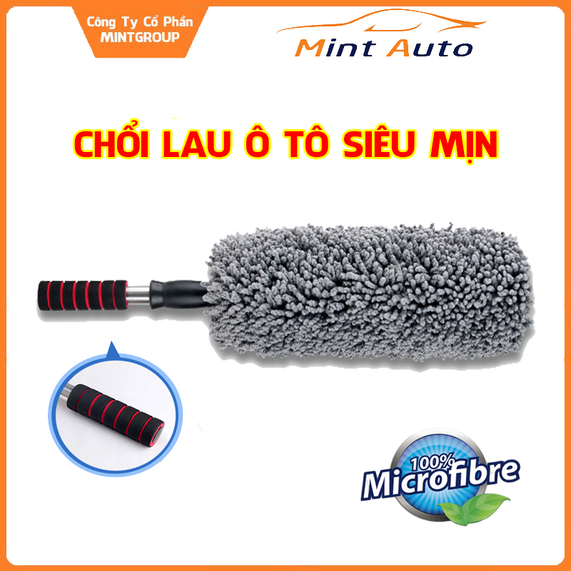 Chổi lau xe ô tô sợi siêu mịn, chổi quét bụi bàn ghế, văn phòng gia đình, chất liệu microfiber màu xám
