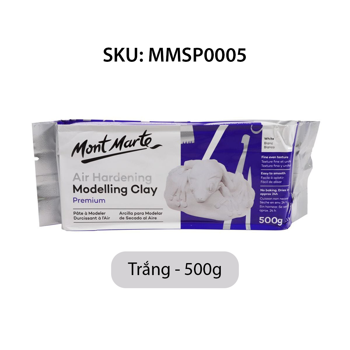 [Giao hàng 2h] Đất Sét Tự Khô Mont Marte Premium Trắng