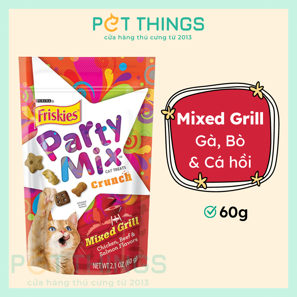 Purina friskies party mix 60g from thailand crunchy cat treats