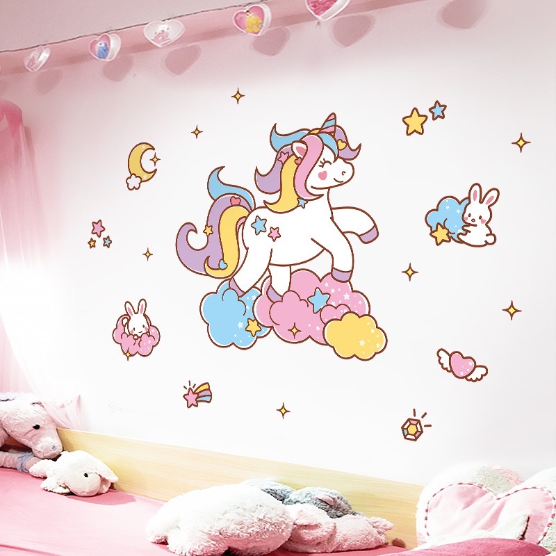 Decal tranh dán tường ngựa hạnh phúc to