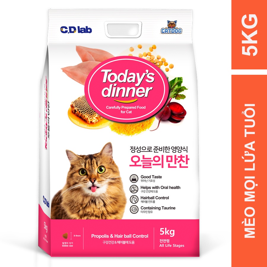 Hạt Today's Dinner Combo 5kg thức ăn khô cho mèo