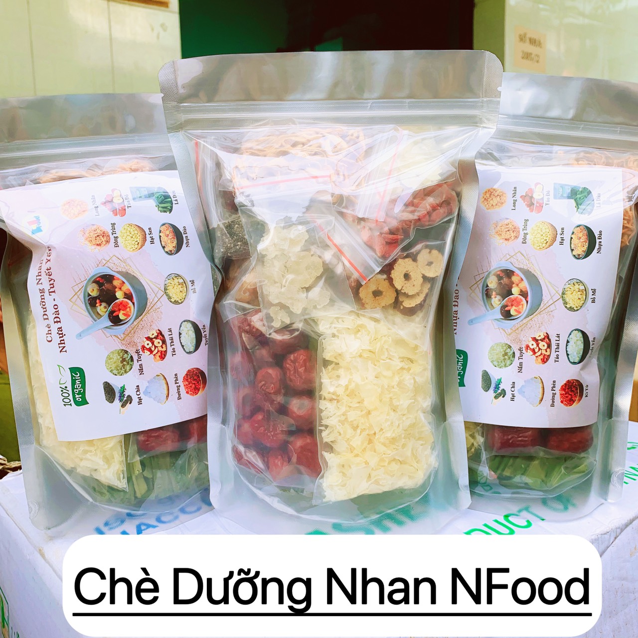 Nguyên liệu nấu chè dưỡng nhan 14 vị gói lớn 500gram