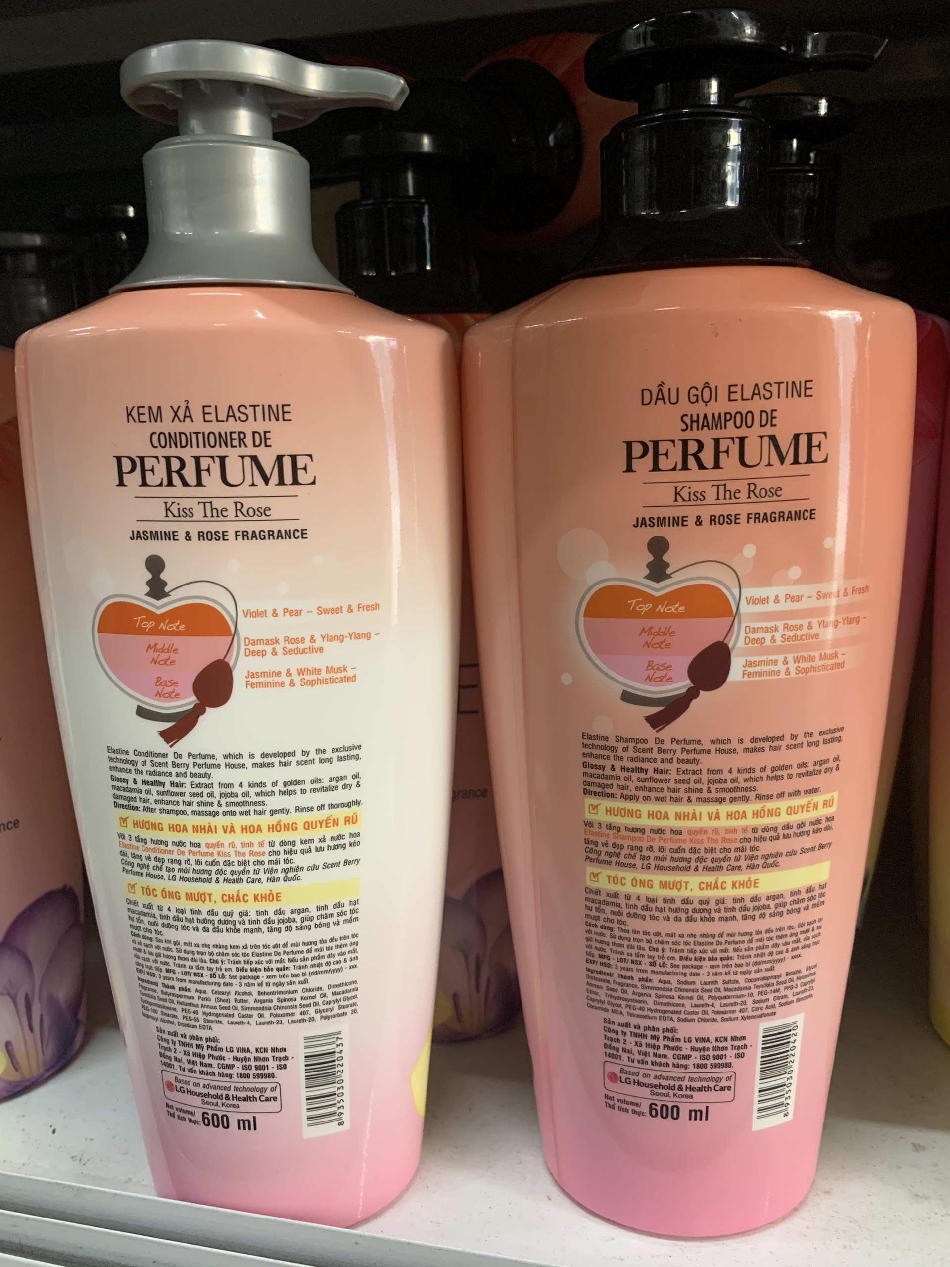 Combo Gội+Xả Double Rich Elastine Kiss The Rose 600G