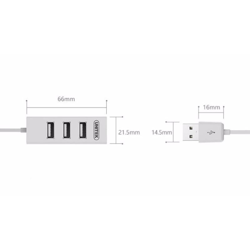 HUB chia USB 2.0 Unitek Y-2146 từ 1 ra 4 cổng USB - siêu gọn (Trắng) - Nhất Tín Computer