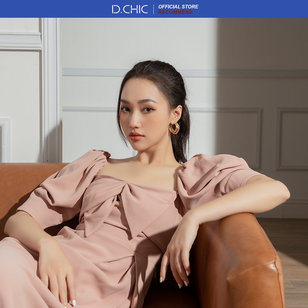Váy cổ vuông chun vai by D.CHIC MS: 282707