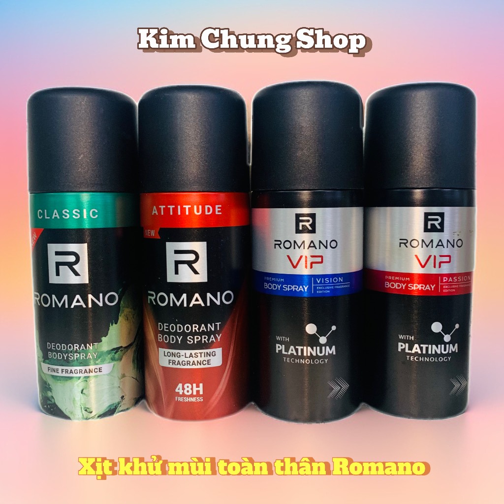 Xịt khử mùi toàn thân Romano 150ml