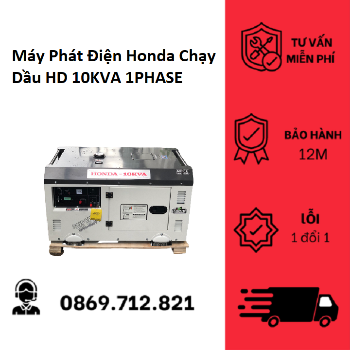 Máy phát điện honda chạy dầu hd 10kva 1phase