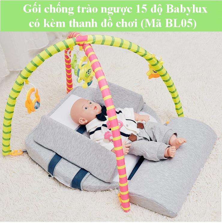 GỐI CHỐNG TRÀO NGƯỢC 15 ĐỘ BABYLUX CÓ KÈM THANH ĐỒ CHƠI MÃ BL05
