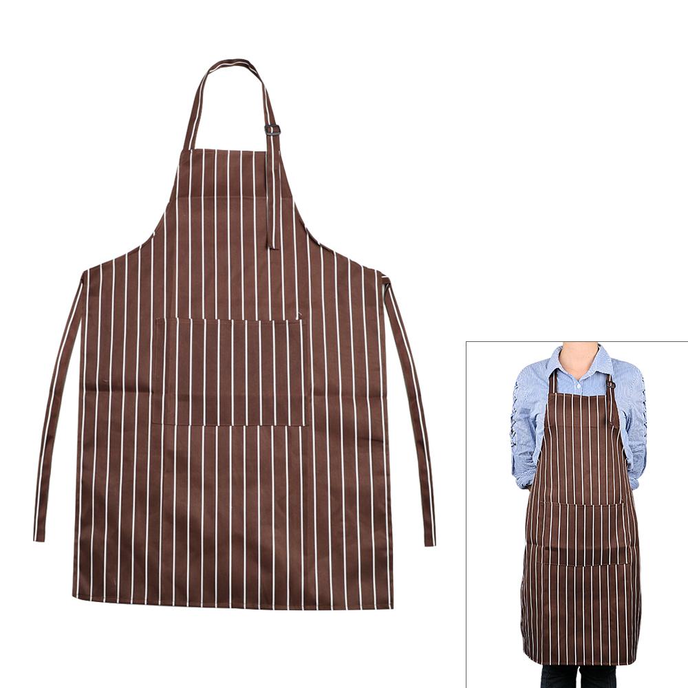 Fashion Adult Black Stripe Bib Home Kitchen Chef Restaurant Waiter Aprons for Cooking Baking Cooking Apron With Pockets For Man Woman Adjustable Apron