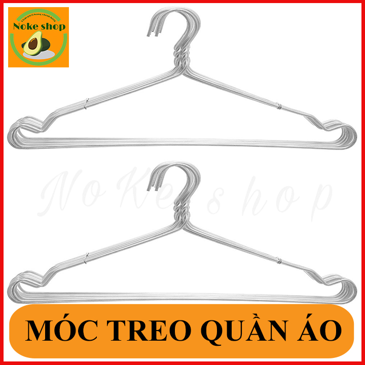 [COMBO 10] Móc Treo Quần Áo Trẻ Em Bằng Nhôm Đặc Không Gỉ Sét , Dùng Bền, Chắc Chắn, Sáng Trắng