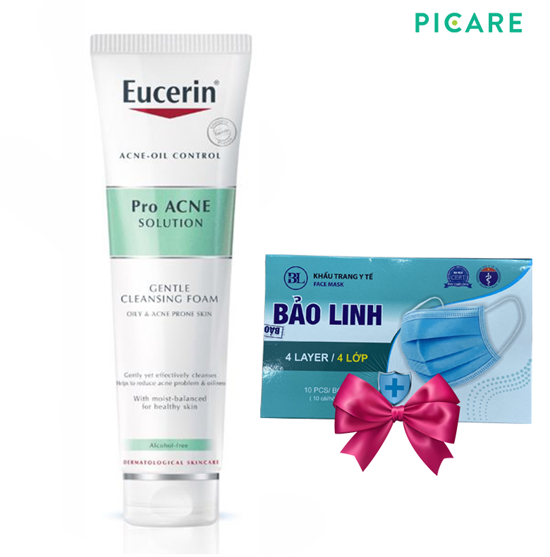 [GIẢM 20K ĐƠN 399K] Sữa Rửa Mặt Tạo Bọt Cho Da Mụn Eucerin Pro Acne Solution Gentle Cleansing Foam 150g