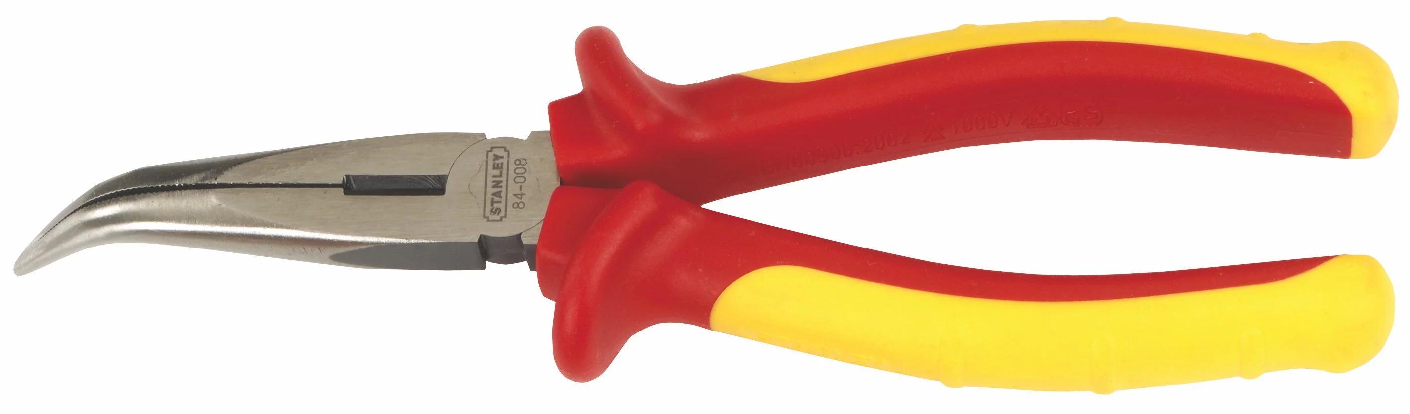 Kìm nhọn mỏ cong Stanley 84-008 20cm (Đỏ phối vàng)