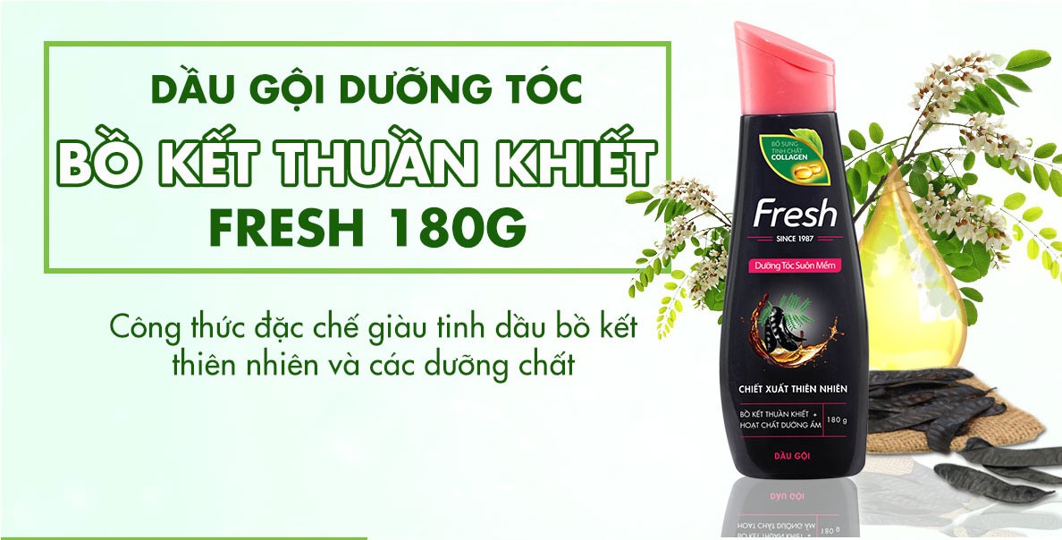 [HCM]Dầu Gội Fresh Bồ Kết Collagen 180g Cho Tóc Khỏe Và Dầy
