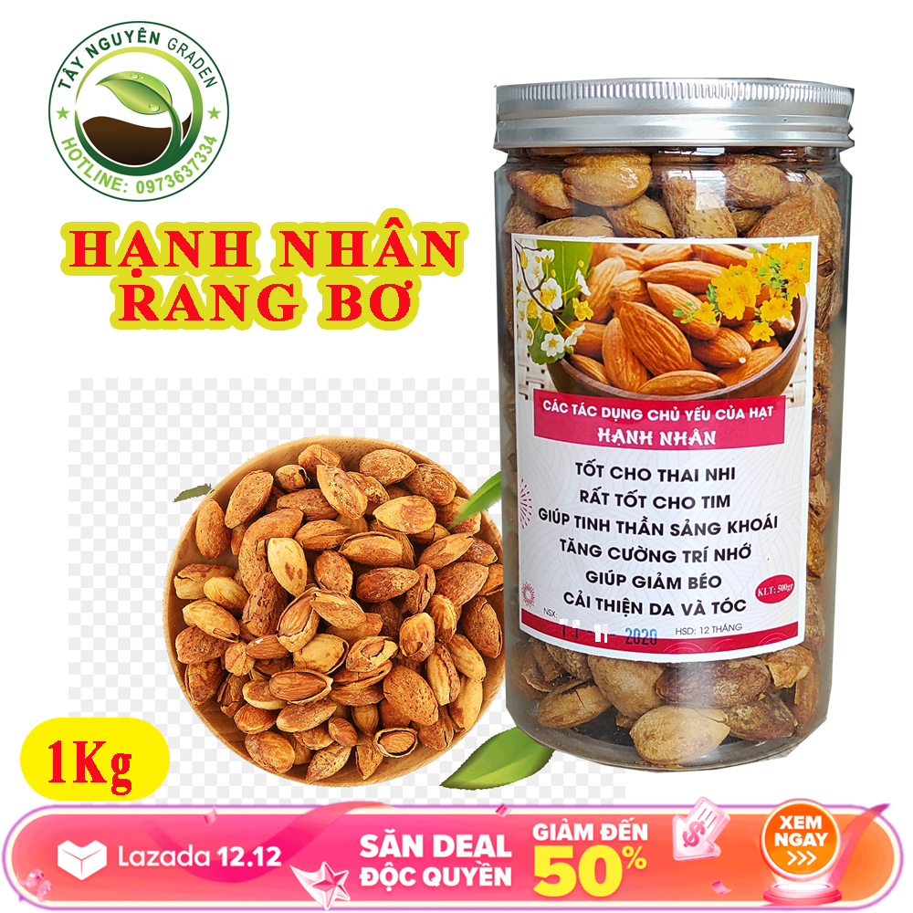 [HCM]1kg Hạnh nhân rang bơ loại còn vỏ
