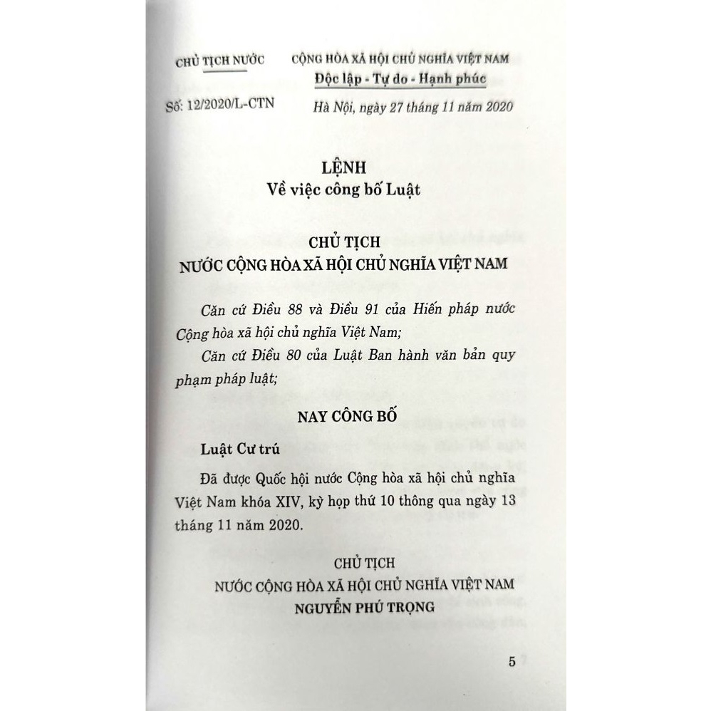 Luật  Cư trú (Hiện hành)