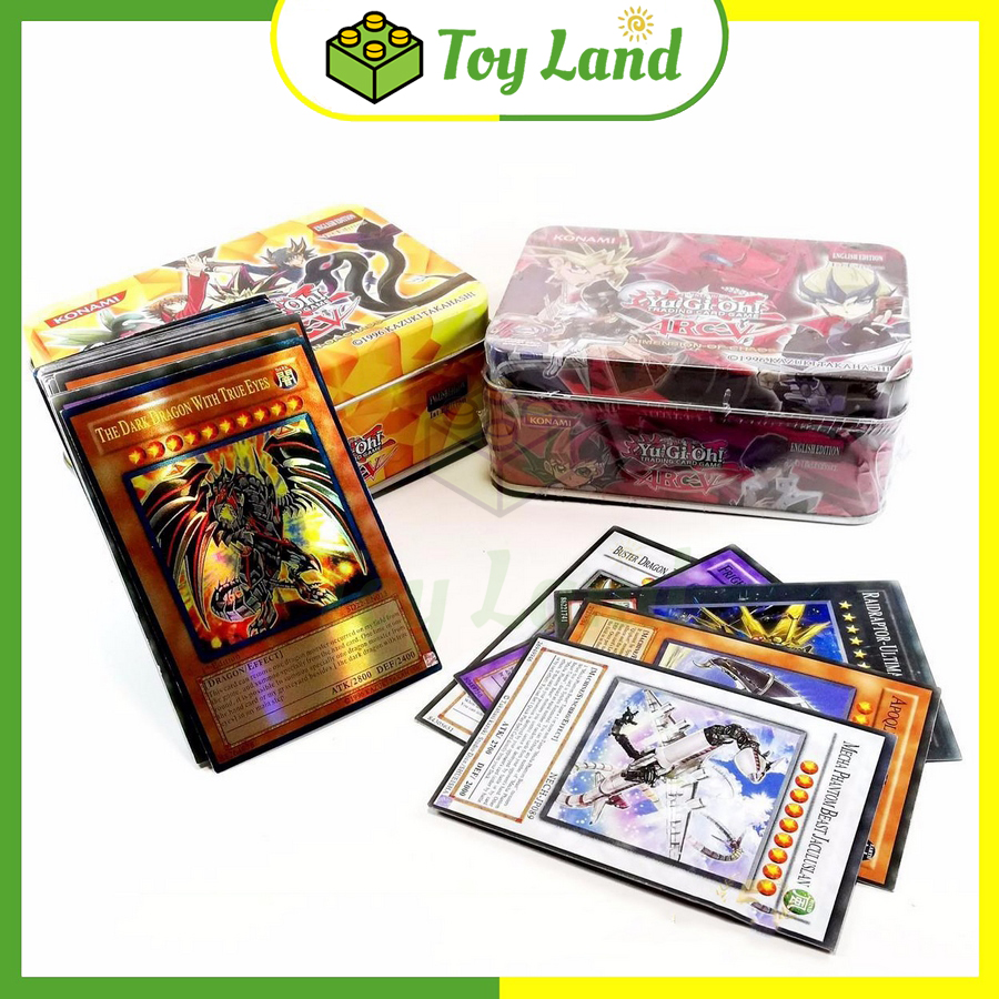 Bài yugi hộp sắt bài yugioh yugi-oh phiên bản tiếng anh 41 thẻ bài hộp thiếc có ánh kim đồ chơi trẻ em board game
