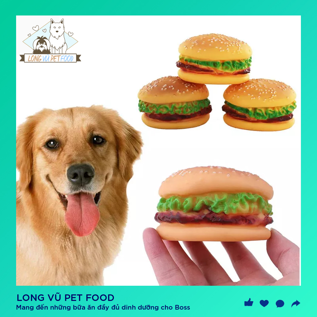 Bánh Hamburger đồ chơi cho cún cưng tập nhai - Đồ chơi cho chó mèo, đồ chơi cho chó, đồ chơi cho mèo, đồ thú cưng