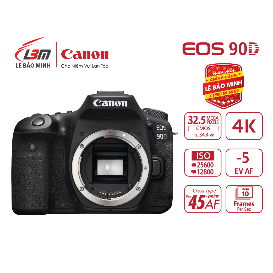 Máy ảnh Canon EOS 90D BODY  - Chính Hãng Lê Bảo Minh