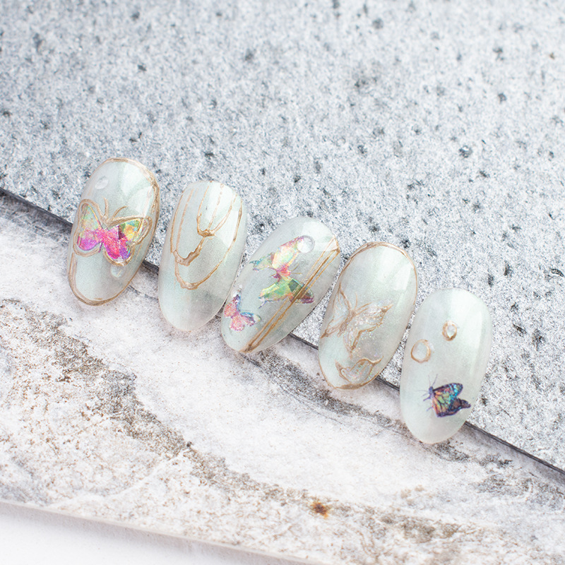Sticker bướm dạ quang dán móng tay nail mới 2020