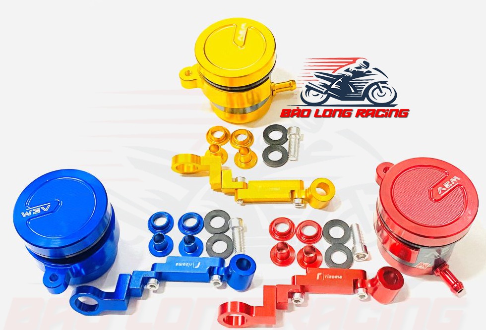 Combo bình dầu AEM + Pas CNC gắn xe máy Exciter,Winner,Sonic,Raider,Satria...phụ kiện xe máy nhiều màu lựa chọn