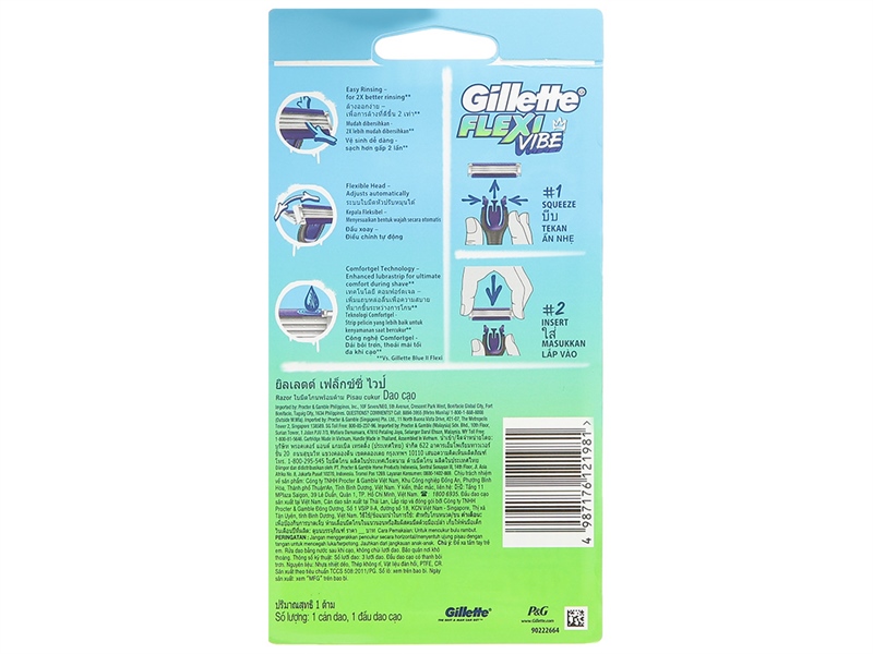 Dao Cạo Gillette Flexi Vibe - 1 Cán Dao + 1 Lưỡi Dao - eOffice