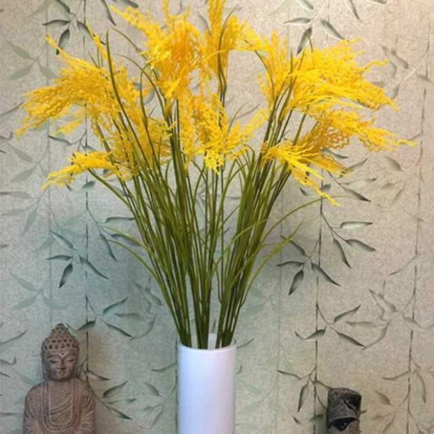 Set 10 Cây Bông Lúa Nhựa Loại 3 Nhánh - Bông Lúa Giả