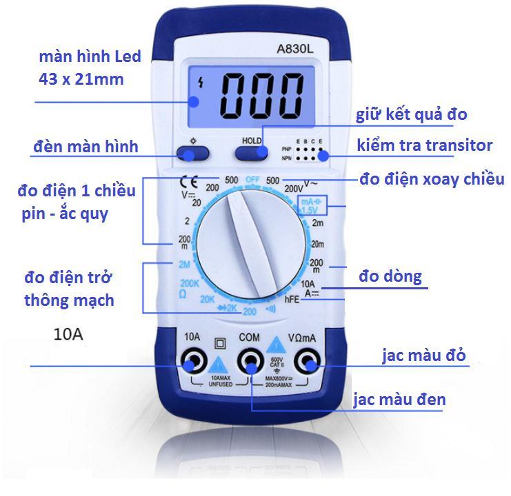 [HCM]Đồng Hồ Đo Vạn Năng A830L
