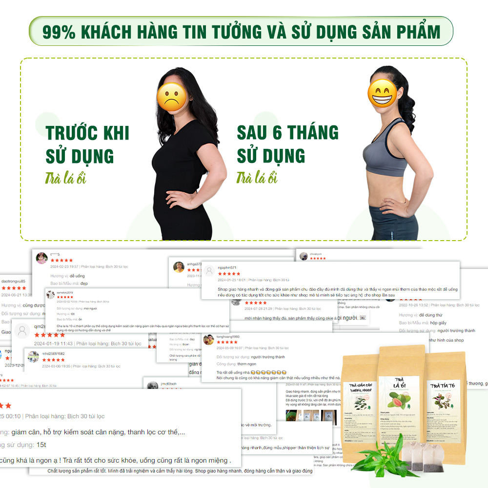 Trà lá ổi hỗ trợ giảm cân, trà búp ổi, đọt ổi non kiểm soát cân nặng, ổn định đường huyết