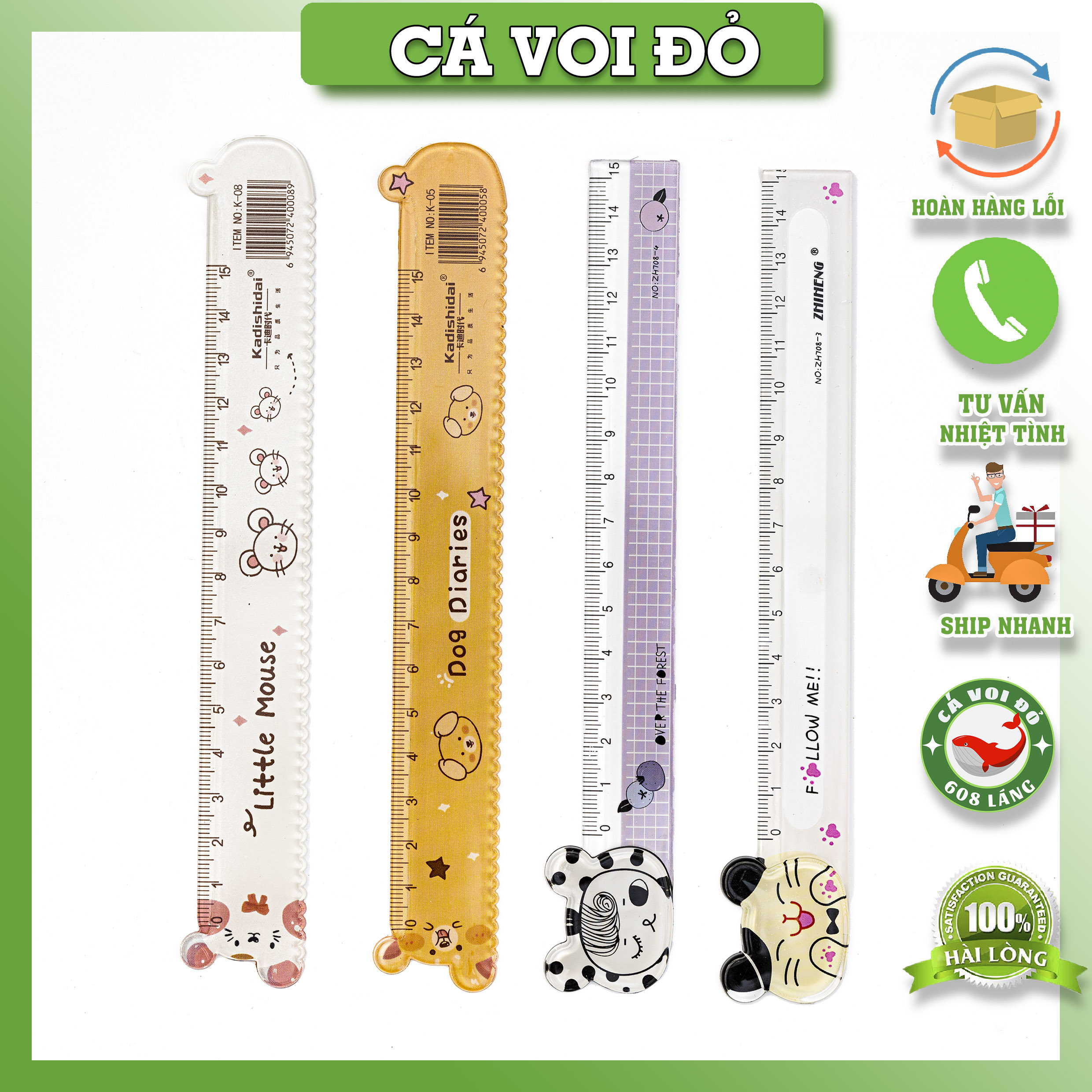Thước kẻ hoạt hình cute 15cm ZH-708