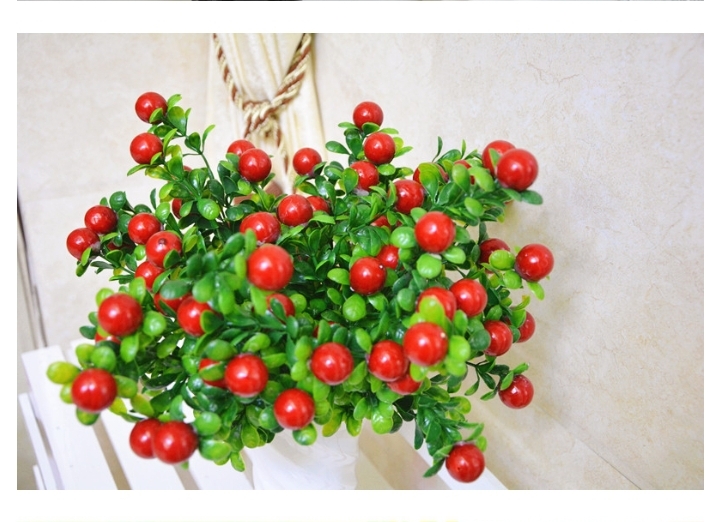 Cây giả/Chùm quả cherry đỏ, vàng