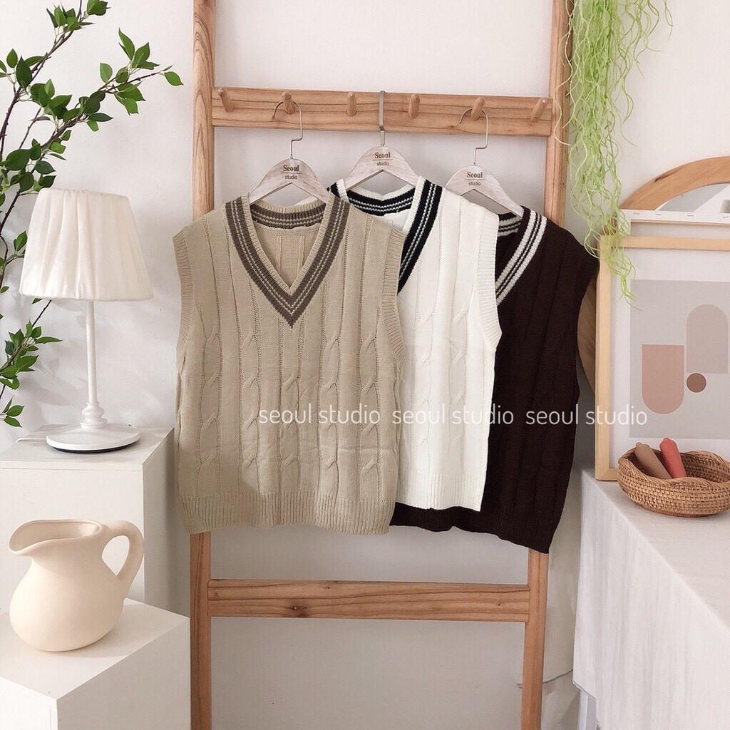 Áo len gile nữ thời trang- kiểu dáng Hàn quốc ( không kèm áo trong )