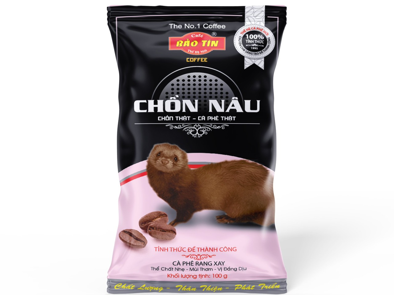 Cà phê chồn nâu Bảo Tín gói dùng thử cafe rang xay truyền thống dùng pha phin thể chất nhẹ , hương moka